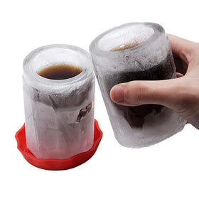 Bar Home Kitchen Food Grade Custom Logo Ice Shot Glass Cup Shape Silicone Ice Cube Maker Mold Ice Cup