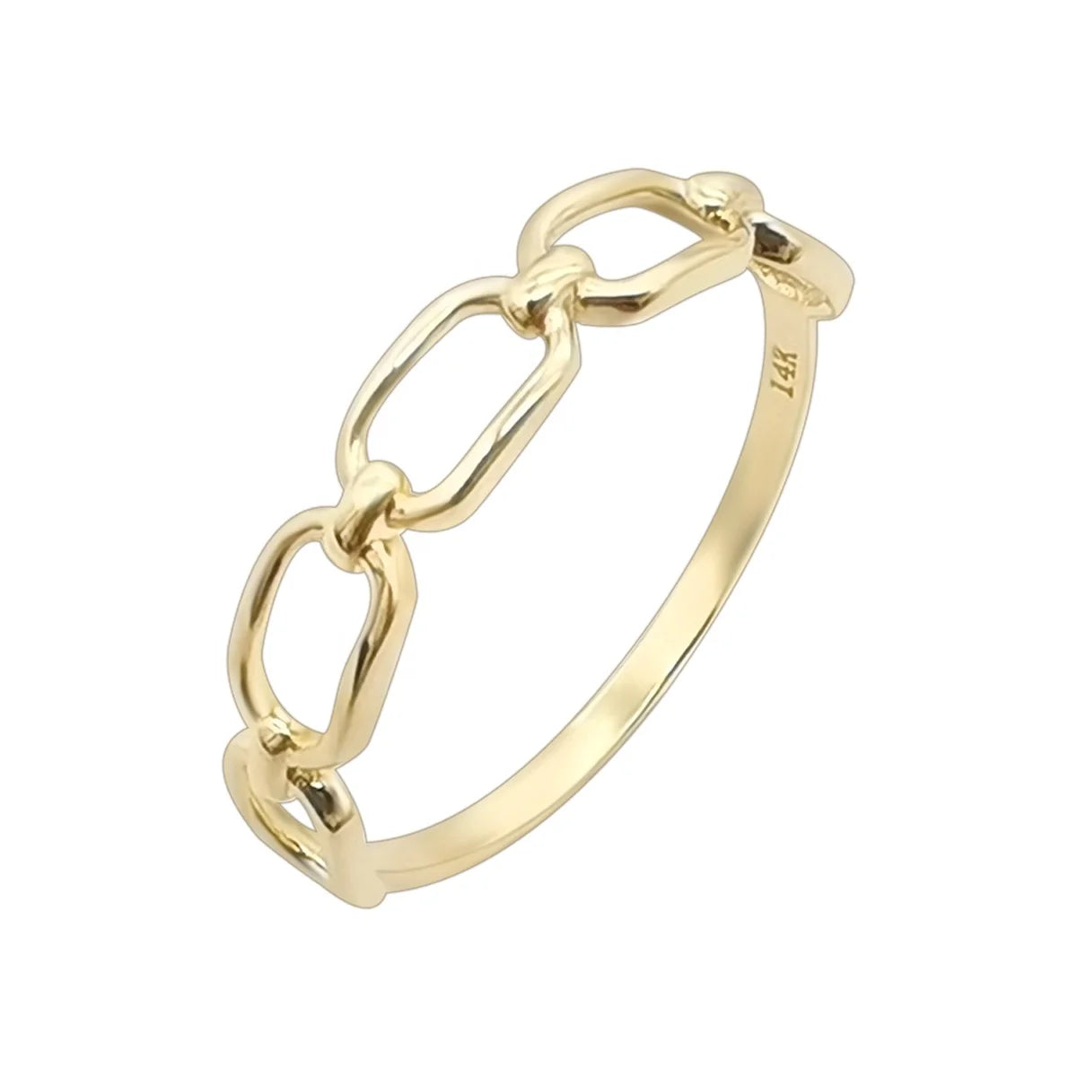 1000S Jewelry 14K Gold Ring Women's Fashionable Beauty Finger Ring 7# 2 Piece Chain Link Yellow Gold Wedding/Engagement Rings