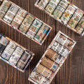 18 Rolls Box Set Retro Thought Memory Series Large Background Material Paper Stickers Waterproof Handbooks Masking Tape