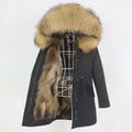 2023 Women's Winter Jacket Long Parka Coat with Natural Raccoon Fur Collar Hood Waterproof Thick Warm Real Fox Fur Liner Lining