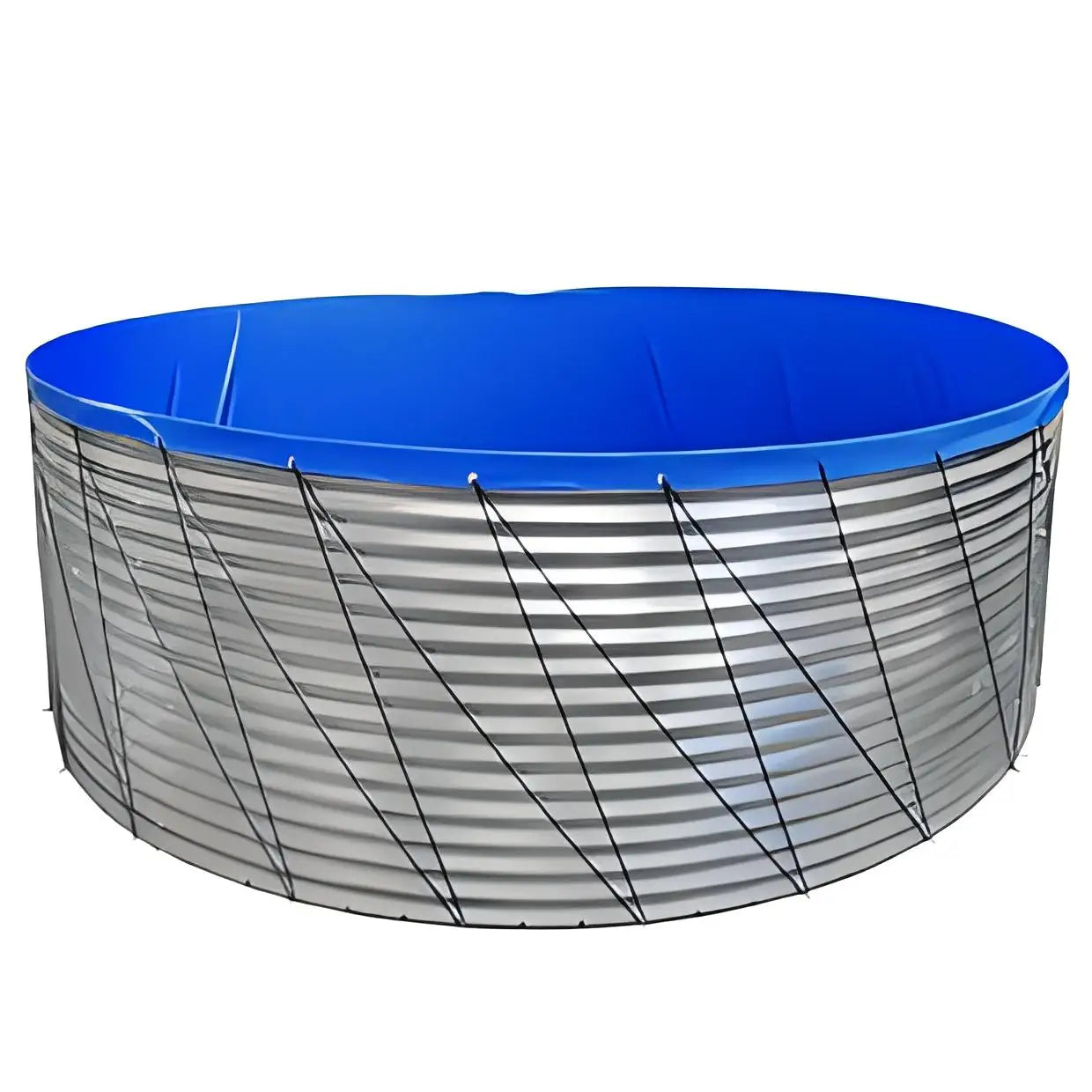 Aquarium PVC Tarpaulin Fish Pond Biofloc Fish Tank Light Blue Double Coated PVC Canvas 560gsm Galvanized Sheet 5m Diameter 1.15m