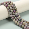 Cuentas Redondas Loose 6mm 8mm 10mm Natural Ruby in Kyanite Gemstone Beads Strands Faceted Round Stone Beads for Jewelry Making