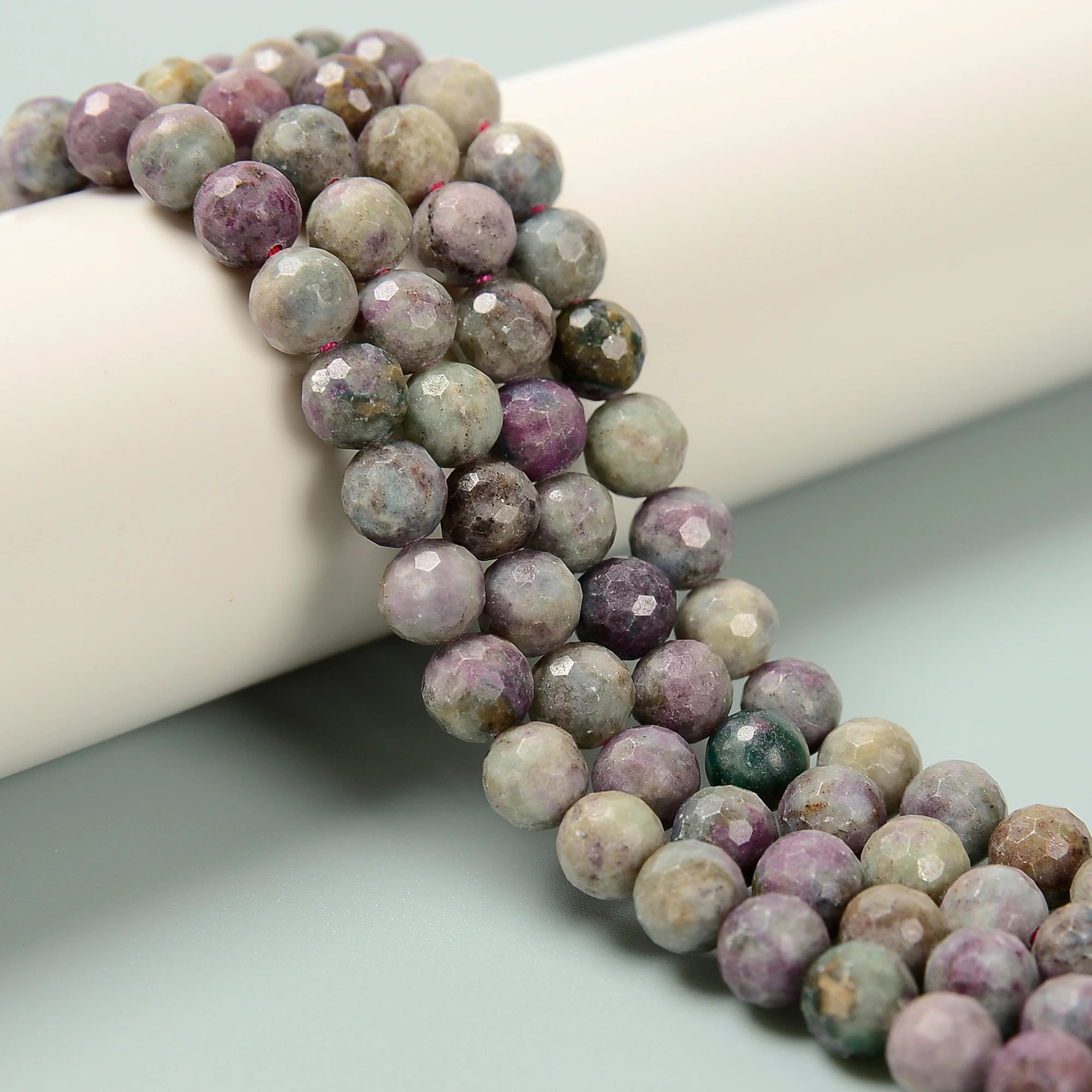 Cuentas Redondas Loose 6mm 8mm 10mm Natural Ruby in Kyanite Gemstone Beads Strands Faceted Round Stone Beads for Jewelry Making