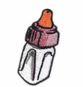 Feeding/Baby/Nursing Bottle Embroidery Patch for Clothing/Bags Eco-Friendly Iron-On Nonwoven Felt Fabric Rectangle