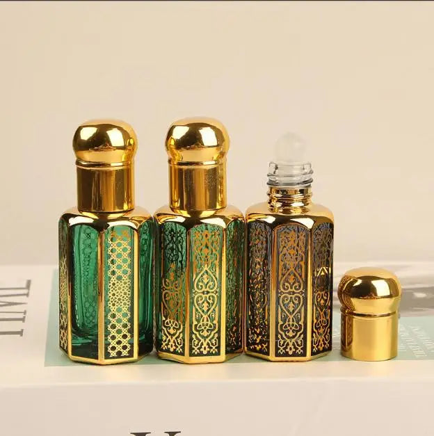 3ML 6ML 12ML Glass Roll on Steel Ball Men Fragrance Bottle Essential Oil Roller Ball Perfume Bottles