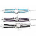 Bird Multi-Layer Braided Alloy & PU Leather Sublimation Bracelet for Promotional Use