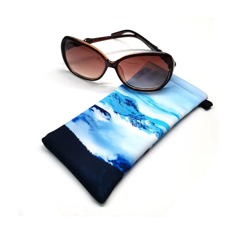 Portable RPET Microfiber Soft Anti-Scratch Snap Eyeglasses Pouch Bag Squeeze Open Mouth Storage Glasses Pouch for Sunglasses