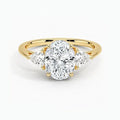 6CT Oval Moissanite Diamond Gold Plated Women Jewelry Wedding Engagement 925 Sterling Silver Ring