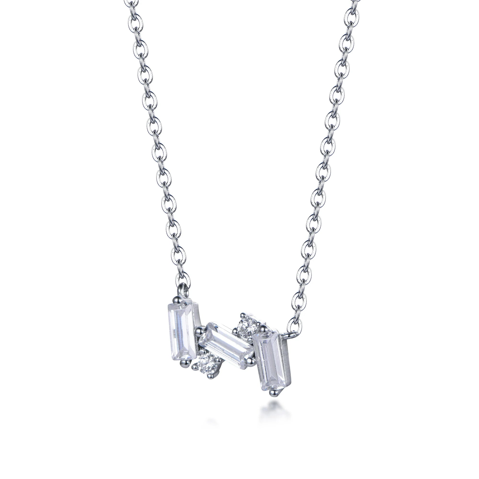 Light Luxury 925 Sterling Silver Ice Crystal Diamonds Necklace Collar Chain Versatile Zircon Necklace for Women