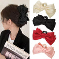 YIYI Large Silk Bow Claw Clip 13.5cm Thick Hair Plastic Claw Clip Bow Hair Accessories for Girls