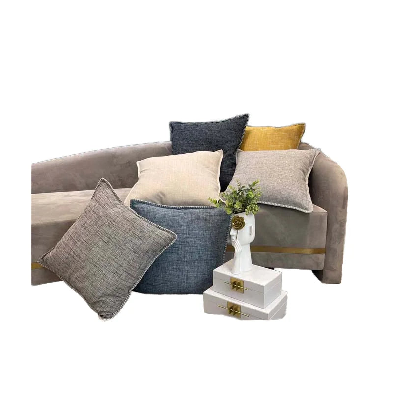 Non-Toxic Customizable Pillowcase with Rope Braided Edge for Home & Hotel Use Living Room Sofa Bedroom Bedside Back Cushions
