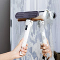 Window Squeegee Patented Water Collection Function 2-in-1 Window Cleaner Dual Side Rubber Squeegee Absorption Sponge Scraper