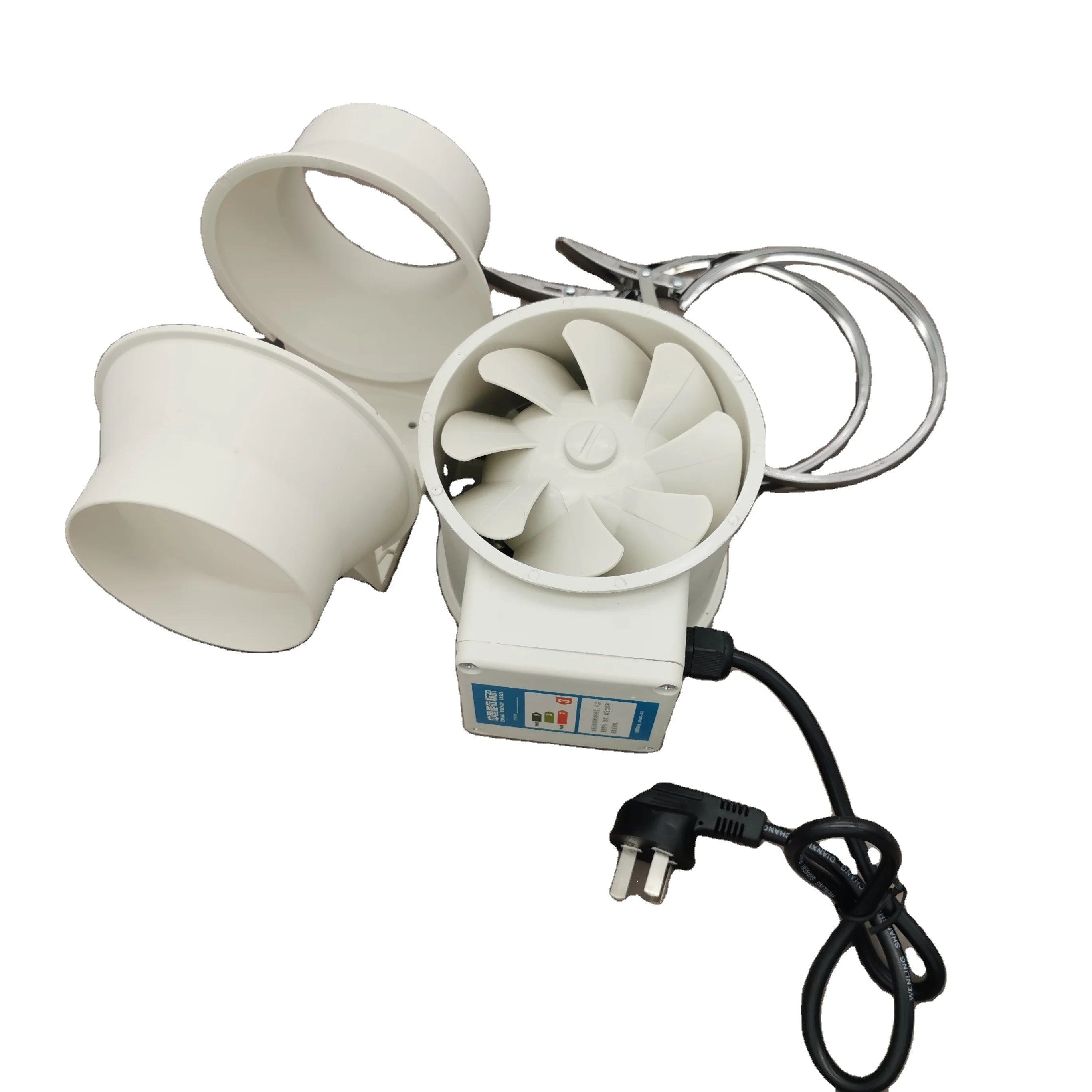 Single Speed 5\" Plastic Inline Duct Fan Mixed Flow HVAC Systems Part