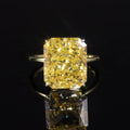 AR420 Abiding Factory Price 925 Sterling Silver Crushing Ice Emerald Cut Fancy Light Yellow Cz Diamond Engagement Rings