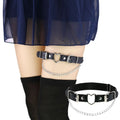 Cosplay Rock Pub Girls Harajuku Gothic Thigh Garter Studded Heart Chain Leg Ring Punk Pu Leather Adjustable Garter Belt