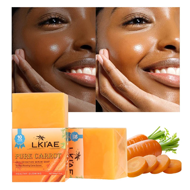Natural Solid Shower Gel Organic Carrot Soap 200g Base Handmade Glowing Face Skin Care Whitening Soap for Bath
