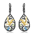 Abiding Natual Blue Topaz Peridot Gemstone Fashion Jewelry 925 Sterling Silver Earring for Women