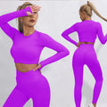 2025 Newest Women Seamless Long Sleeve Sets Four-way Stretch Leggings Yoga Two Piece Sets Hot Sell Quick Dry Gym Wear Suits