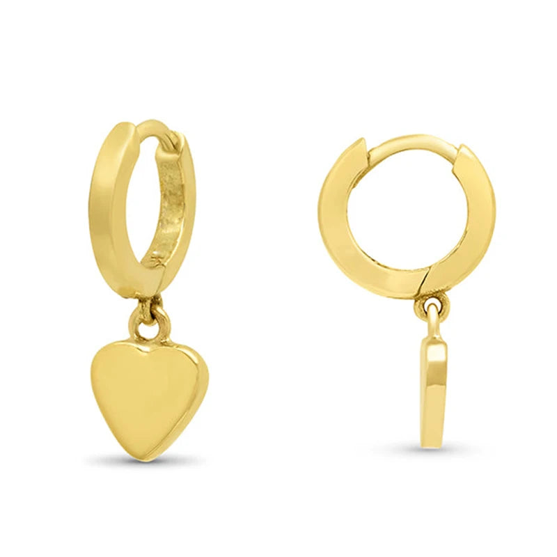 Minimalist Vintage Style Women's 925 Silver 18K Gold Hoop Earrings Love Heart Fashion Jewelry Rhodium Plating Third Party