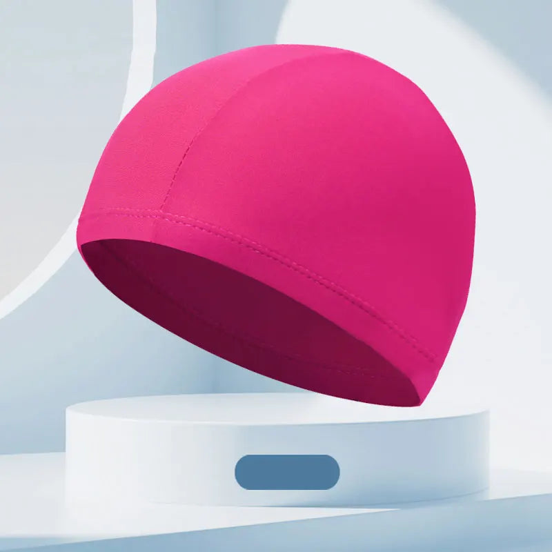 Custom Logo Ultrathin Nylon/Silicone Waterproof Swimming Cap Ear Protection Durable High Elasticity Long Hair Women Pool Sea