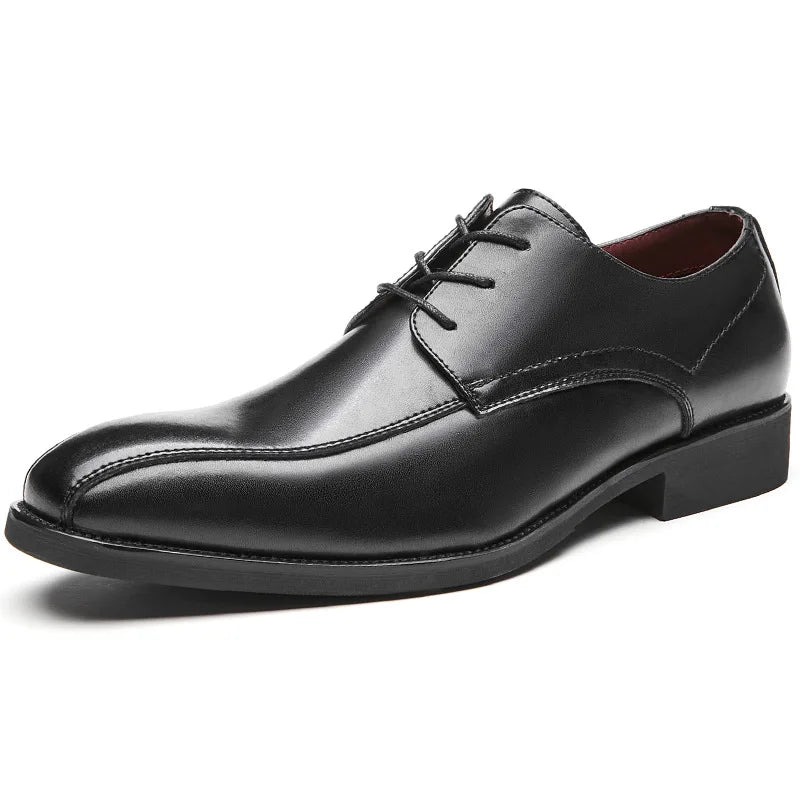 Latest Design Men's Premium Dress Shoes Glossy Genuine Leather Pointed Toe Stylish Formal Shoes for Weddings