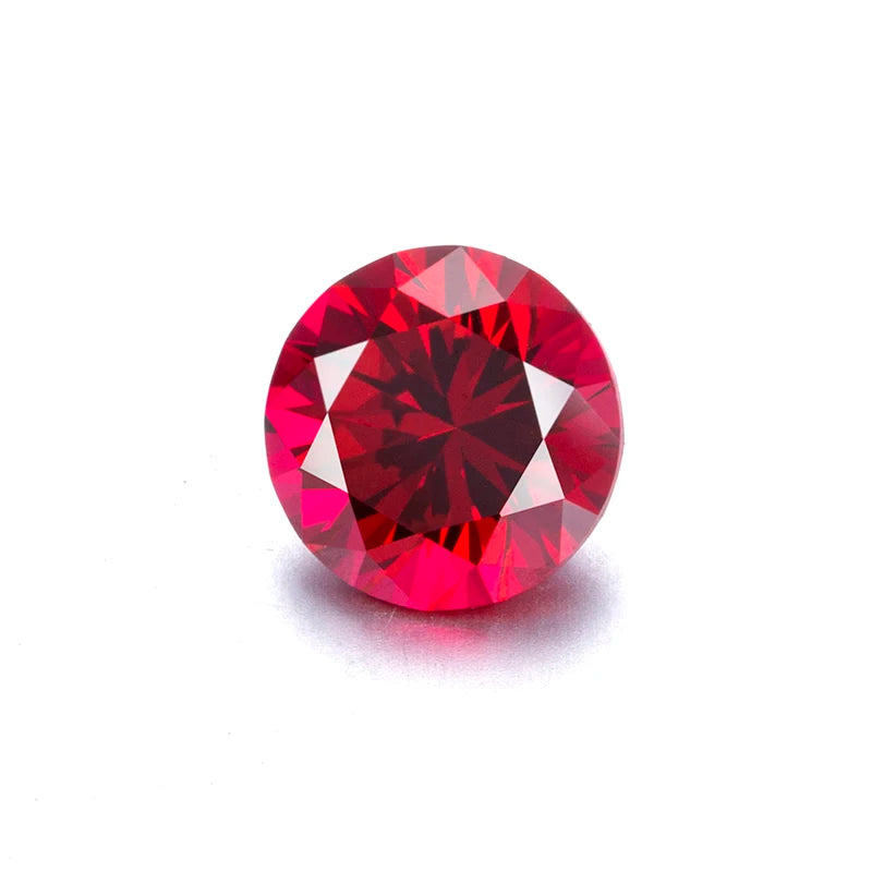 Factory Wholesale Round Brilliant Cut Lab Grown Pigeon Blood Loose Gems Gemstone Red Real Ruby Stone