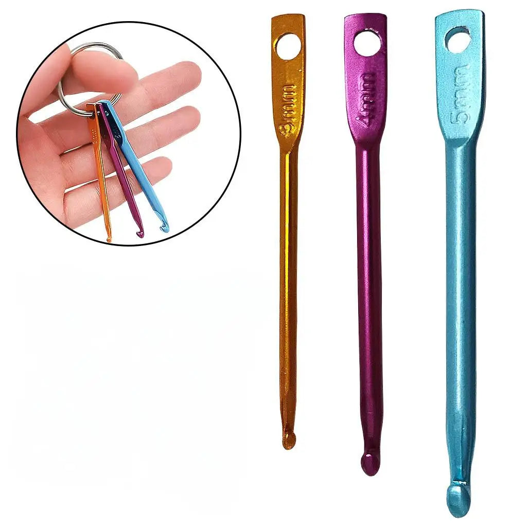Surprise Price Key Chains Knitting Needle Crochet Hook Keychain Rings Aluminum Knitting Needles
