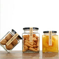 Wholesale Refillable Square Glass Storage Jar with Lid for Food Salsa Jam Pickle Spice 180 ml 280 ml 500 ml 730 ml