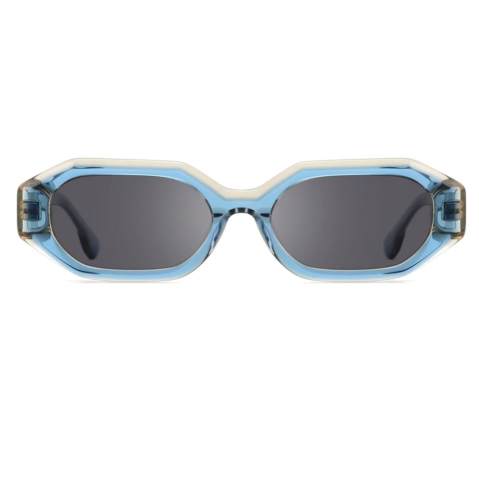 New Design Trendy Top Quality Small Irregular Eyewear Glasses Frames Big Temple Unisex Acetate Sunglasses