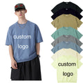 Custom Men's Solid Color Plus Size Boxy Loose T-Shirt Add Logo Screen Printing Dtg Printing Casual 100% Cotton T-Shirt for Men