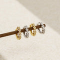 Ins Fashion 925 Sterling Silver Round Irregular CZ Diamond Row Drill Gold Plated Hoop Earring Jewelry for Women