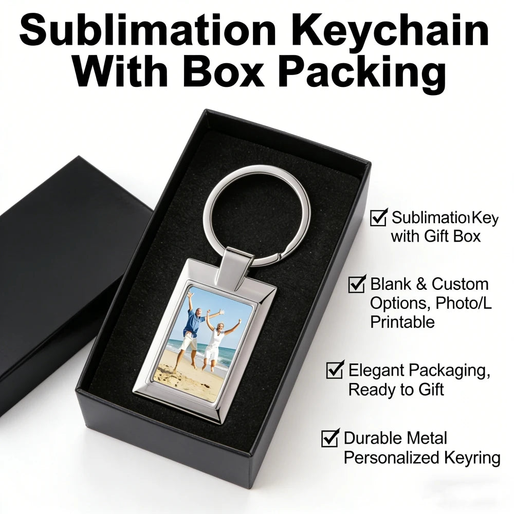 Fast DIY Photo Custom Logo Keychain Manufacturer Personalized Blank Key Chain Sublimation Metal Keychain