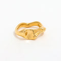 Joolim High End Unique Special 18K PVD Gold Plated Irregular Stainless Steel  Ring for Women Fashion Jewelry