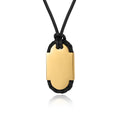 Men's Stainless Steel Oval Pendant Leather Rope Necklace Multifunctional Fashion Geometric Design Party Gift Jewelry Accessories