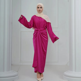 Loriya 2023 New Abaya Designs Satin Women Modest Abaya Muslim Dress for Ladies Fashion New EID Islamic Clothing 2PCS Abaya Set