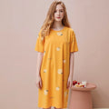 Custom Design Casual Black Oversized Summer Knitted Elastic Waist Nightgown Curved Hem Short Sleeves Quick Dry Breathable for