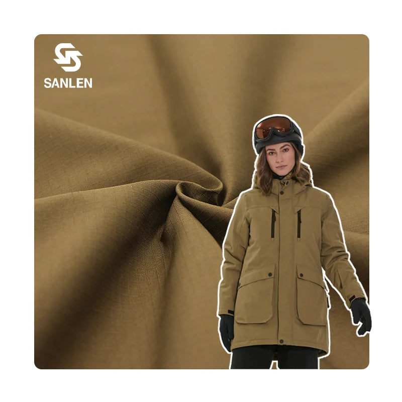 Good Quality 75*150D Oxford Plaid 0.3cm 3mm Ripstop 100% Polyester Waterproof Fabric for Parka Jacket