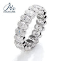 2024 OVAL ALL CIRCLE  MOISSANITE Design 925 Silver Halo Ring  Moissanite Women's Ring
