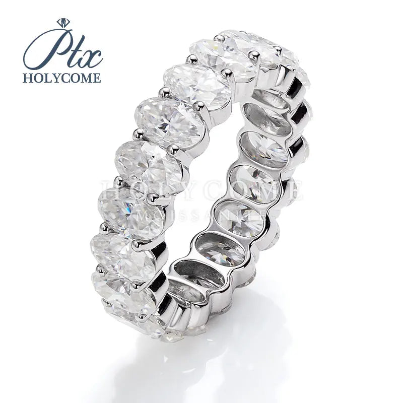 2024 OVAL ALL CIRCLE  MOISSANITE Design 925 Silver Halo Ring  Moissanite Women's Ring