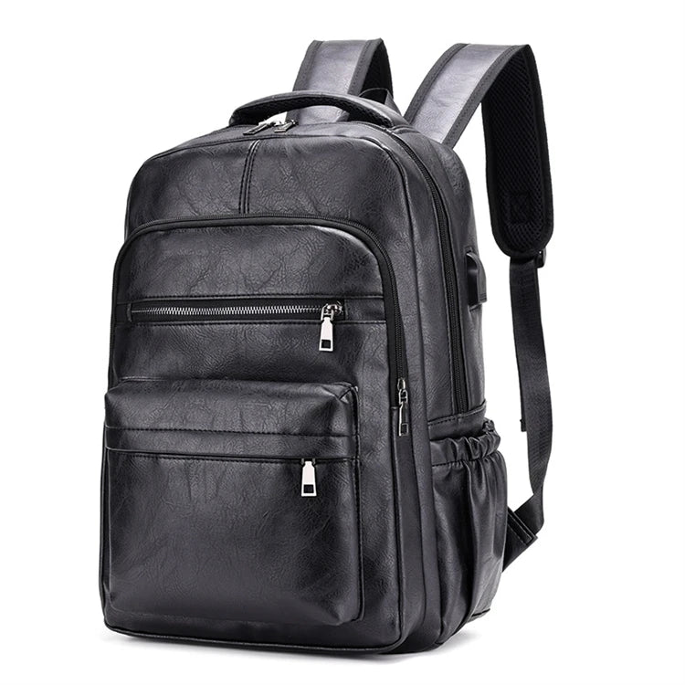 Usb 15.6 Inch Fashion Collage Soft Travel Laptop Backpack Women Leather
