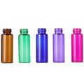 Small Tubular Test Bottle Samples 1ml 2ml 3ml 5ml Amber Pink Purple Blue Clear Glass Essential Eye Oil Vial Bottle