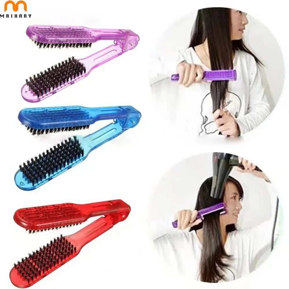 Custom LOGO Hair Brush Paddle Cushion Wet Dryer Curling Styling Comb Brush Detangling Hair Straightener V-shaped Splint Combs