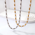 Wholesale Custom 18K Gold Plated Stainless Steel Women's Jewelry Fashion Choker Beaded Ladies Necklaces with Pearl Bamboo Beads
