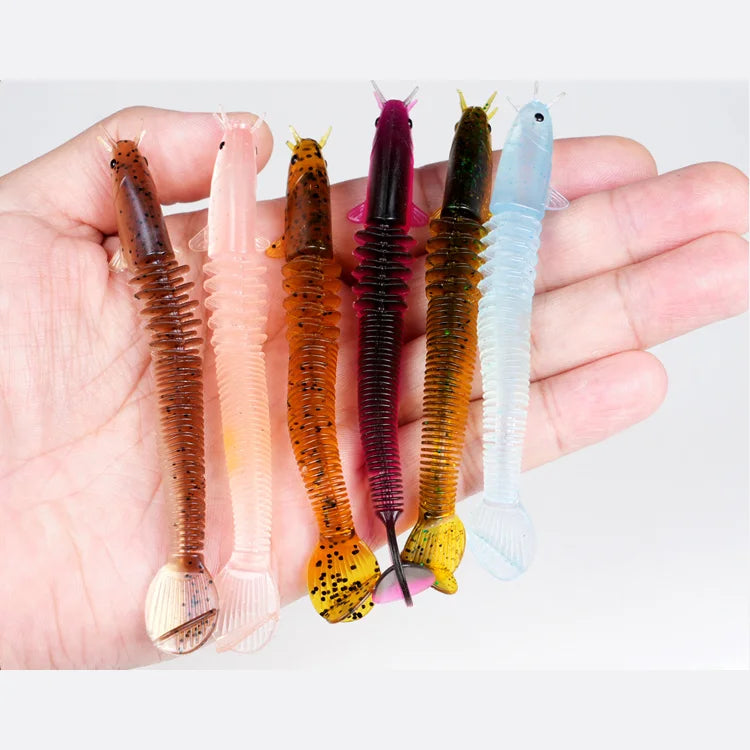 Soft Bait Small Eel Fishing Lure 46 Jointed Vivid Ricefield Eels Loach Needfish Fishing Tackle Soft Bait Fishing Lures