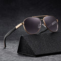 2025 Hot Selling Men Double Bridge Metal Sunglasses Fashion Polarized Driving Sunglasses