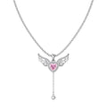 Dylam Elegance Fine Fashion Jewelry 925 Silver Link Chain 5A Cubic Zircon Tassel Heart Wings Angel Love Pendant Necklaces