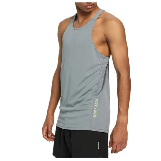 Wholesale Custom Logo Men's Tank Top Vest Breathable Fluorescent Quick Dry Knitted in Vintage Style