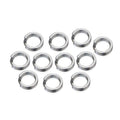 Stainless Steel Compressed Split Ring Flat O Rings Double Loop Fishing Lure Connectors Accessories