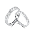 FDJZ-153 Adjustable 925 Silver Mobius Couple Ring for Wedding Engagement Jewelry Zircon Crystal Rings for Women Men