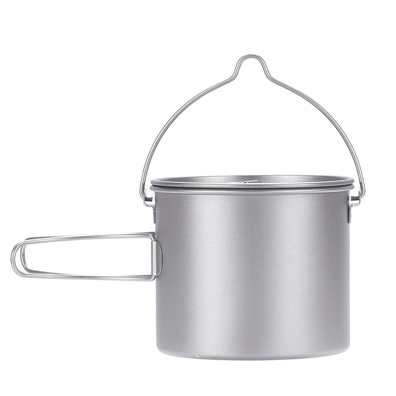 Titanium Pot with Bail Handle  1100ml  Outdoor Camping Picnic Water Mug Cup Tableware Kitchen Cookware Camping Accessories